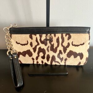 Coach Ocelot Calf Hair Wristlet